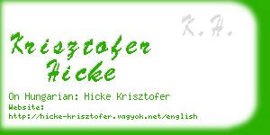 krisztofer hicke business card
